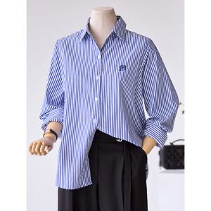 [커스텀에이블]자수 포인트 스트라이프 셔츠_T2601BL007A