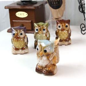 등바구니 부엉이 이쑤시개통 소품인형 4P세트