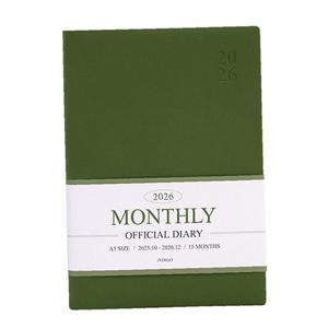 JMds 인디고 다이어리 2026 오피셜 A5 먼슬리 스케줄러 (날짜형 25절 월간) 업무용 (그린무스)