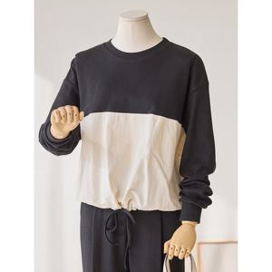 [커스텀에이블]투톤 배색 스트랩 맨투맨_T2602TS009A