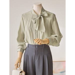 [커스텀에이블]여리핏 쉬어 리본 블라우스_T2602BL015A