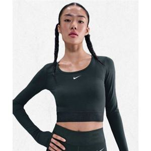 나이키 NIKE 프로 드라이 핏 크롭 긴소매 탑 W - 씨위드 빈티지 그린 화이트 HV9993-390 2500505