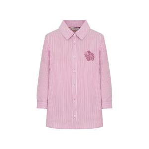 크로커다일레이디 자수포인트 여성 체크 남방 블라우스_CLEMBL901