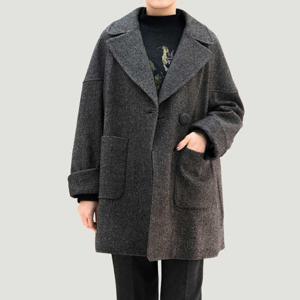 [비꼴리끄(여성)]울 헤링본 라그랑 하프코트 B254WH2060