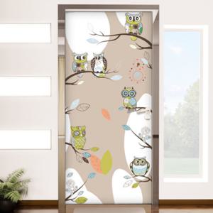 [꾸밈]io206-행복한 부엉이 가족/현관문리폼/매장꾸미기/아이방꾸미기/화장실/꾸밈/방문꾸미기/현관문시트지/패널/실사