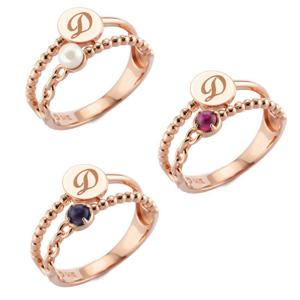 [도로시] 14k 마이 탄생석 레터링 반지_천연석