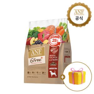 ANF 식스프리플러스 인도어 독 소고기&연어 1.6kg+캔치킨야채95g
