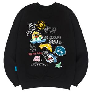 엘라모 기모M 썬-아이스크림 맨투맨 남녀공용 빅사이즈 S~4XL