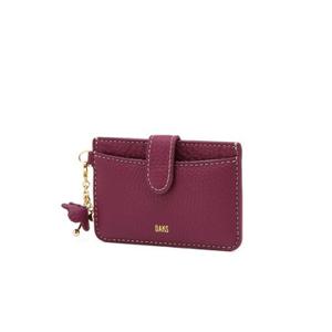 [TAG가 62000원] 닥스 액세서리 26SS ZALEA신규칼라 젤라 퍼플 소가죽 플라워 참장식 카드지갑 DCHO6E021U2