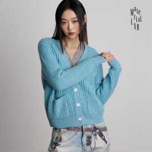 머티리얼랩 25FW 335g 캐시미어100% 트위드얀 가디건