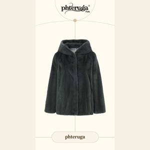 예본모피 코펜하겐 밍크후드재킷(밑단스트링)