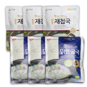 [정성드리] 하동 재첩국500g x 3팩 + 굴국 530g x 3팩