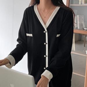 빅사이즈 310 브이넥버튼배색가디건 DBSO678