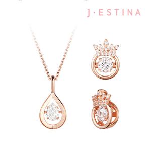 [제이에스티나]미오엘로 실버 목걸이 팬던트 세트  + 귀걸이 세트