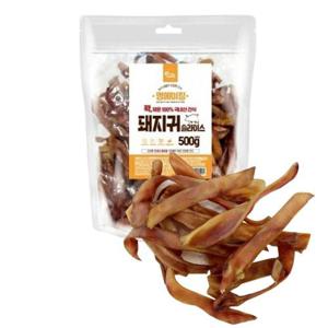 반려견국내산돼지귀 강아지 국내산 돼지귀 슬라이스 500g 1P 고단백 영양