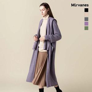 미르바네스 라쿤 블렌드 롱 니트가디건_후드머플러
