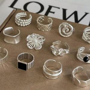 [오노마] ONM 데일리 레이어드 실버 은반지 실반지 오픈링 57