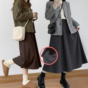 [주머니없음] 겨울 따뜻한 여성 기모 롱치마