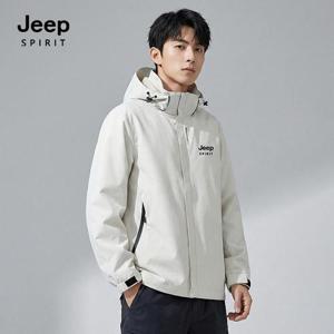 [지프]JEEP SPIRIT 공용 기능성 후드 바람막이 아이보리 (JSFAJK41)