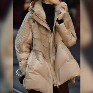 [무드무드] 베르핀 니트 퍼 패딩 점퍼