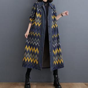 마감할인[블랙퀸] 카르멘 오버핏 데님 롱 코트 blk002226