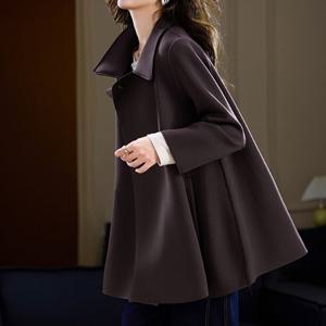 마감할인[블랙퀸] 퓨엔 루즈핏 라펠 망또 코트 blk002587