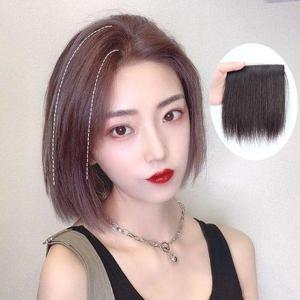 [에이치플러스몰]셀프 옆머리 헤어피스 정수리 볼륨 똑딱이 가발 10cm