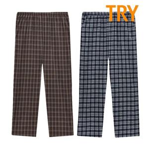 [트라이]트라이 남성 잠옷바지 순면 선염 기모 긴바지 파자마 홈웨어 9부 하의 1매입 J52