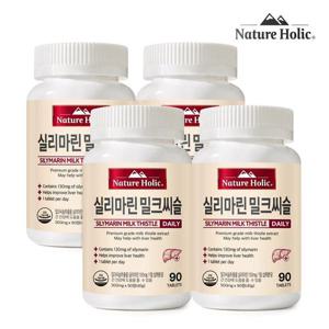 네이처홀릭 실리마린 밀크씨슬 4병 총360정 12개월분