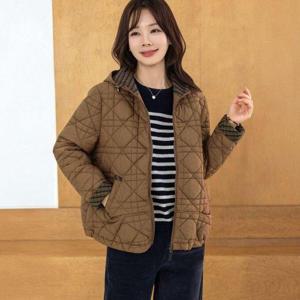 [디얼마미][디얼마미] 핀즈 누빔 후드 자켓 /마담 미시 중년 여성 빅사이즈 40대 50대