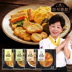 미식명장 수제 모둠전 4종, 6팩(팩당 300g/ 명태2,깻잎2,산적1,완자1)