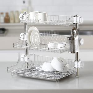 프리미엄 스텐 식기건조대 3단