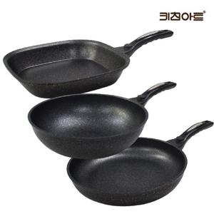 [BJ] 키친아트 첼로 주물후라이팬 마블코팅 후라이팬세트 3종D 후28+사각후27+웍28
