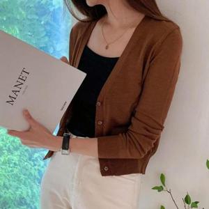 [오노마] ONM 짧은 버튼 니트 크롭 카디건 기본가디건 CS미니Y 간절