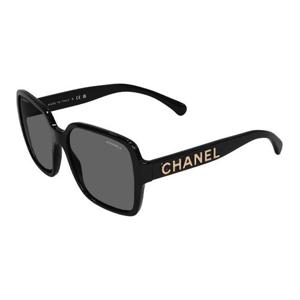 샤넬 선글라스 CH5408 C622S4 A71305 스퀘어 골드 레터링 블랙