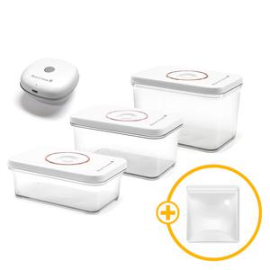 [추가증정]진공 밀폐용기 신선보관 끝판왕  원터치 무선진공펌프  포함 4종세트+지퍼백20매