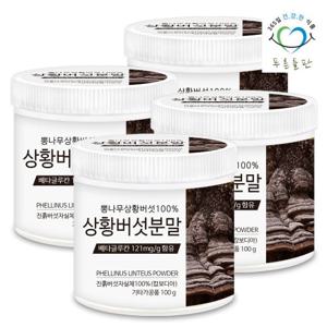 [푸른들판] 100% 상황버섯 분말 가루 차 100gx4통 베타글루칸 함유 뽕나무 목질 진흙버섯