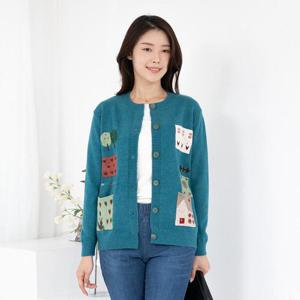 엄마옷 울라운드 캐주얼 니트가디건 515BMN136 중년여성/50대/60대/마담/빅사이즈/할머니옷