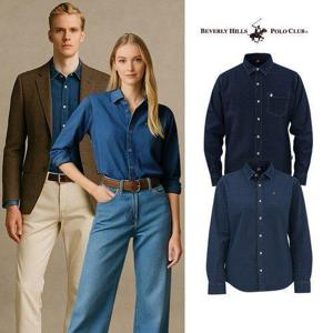 [비버리힐즈폴로클럽][비버리힐즈폴로클럽]25FW 남녀 공용 코튼 데님 셔츠 2종_638412