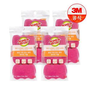 [3M]제로스크래치 스폰지수세미 2+1입(흠집방지용) 4개