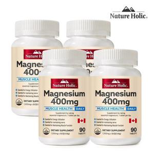 네이처홀릭 캐나다 마그네슘 400mg 4병 총360캡슐 12개월분