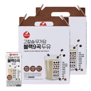 서울우유 고칼슘 무가당 블랙9곡 두유 190ml 32팩