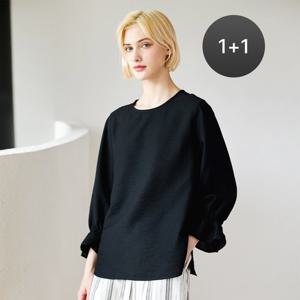 ★1+1★블루종 퍼프 소매 블라우스
