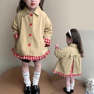 레드버튼 여아동 프릴 트렌치코트 205951