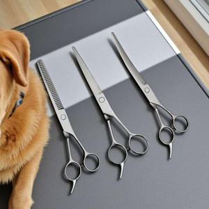 반려동물 펫 미용가위 커브 직선 숱가위 (WFK5UCA)