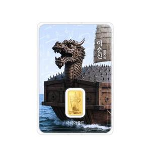 [아시아골드] 3.75g 이순신 24k 순금 잠상 프레스 골드바