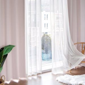 까르데코 디망쉬 암막+무지 속지 거실커튼 4장