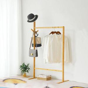 북유럽풍 대나무 우드 옷걸이 행거 고정형 옷장정리 (W9BE97A)