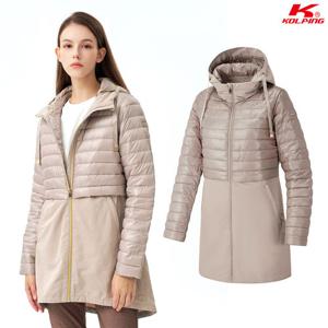 콜핑 여성 겨울 중기장 후드 경량 패딩 자켓 KSC672QJ2W