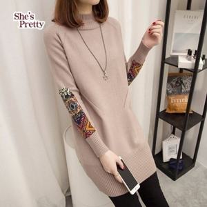[쉬즈프리티] 비스타소매패턴롱니트_여성겨울니트